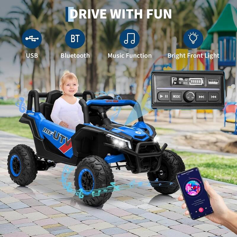 12V UTV Truck Kids Ride On Car, Switchable,Electric Vehicle with Remote