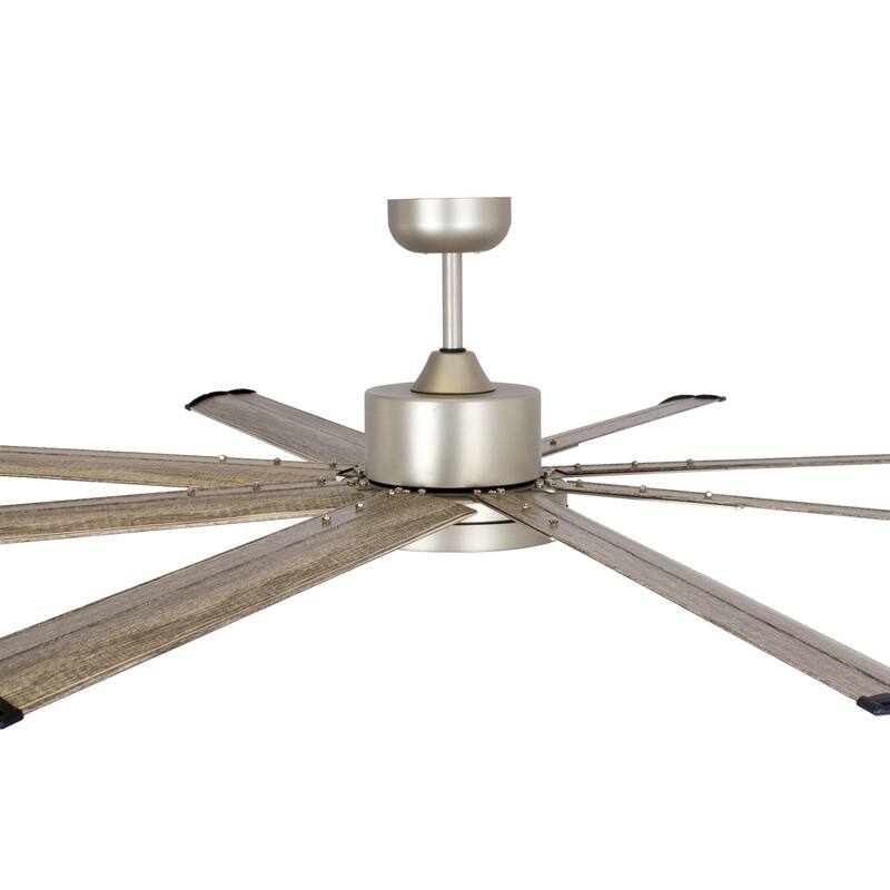 72" Integrated LED Nickel Ceiling Fan with Remote Control and Light - 72" W x 72"D x 14" H