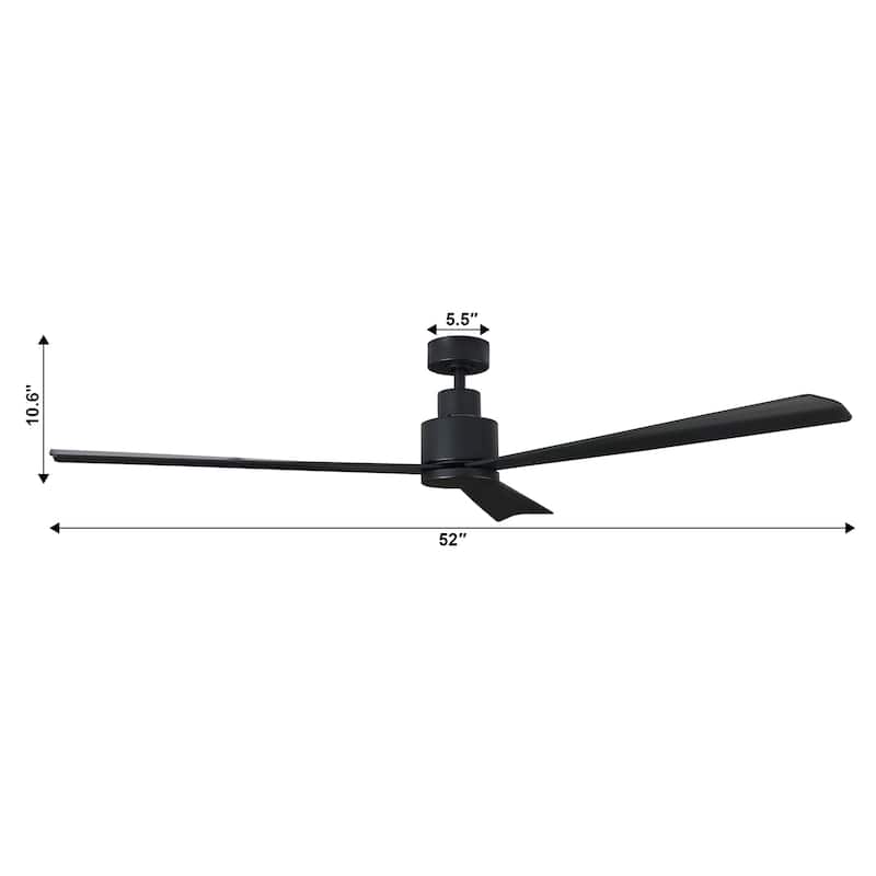 52-inch Modern Indoor Outdoor 6-Speed Reversible Ceiling Fan with Remote
