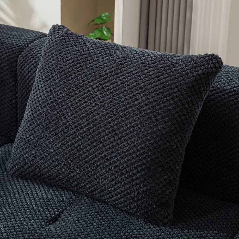 104.3" Modular Convertible Upholstered Sectional Sofa with Ottoman & Pillows