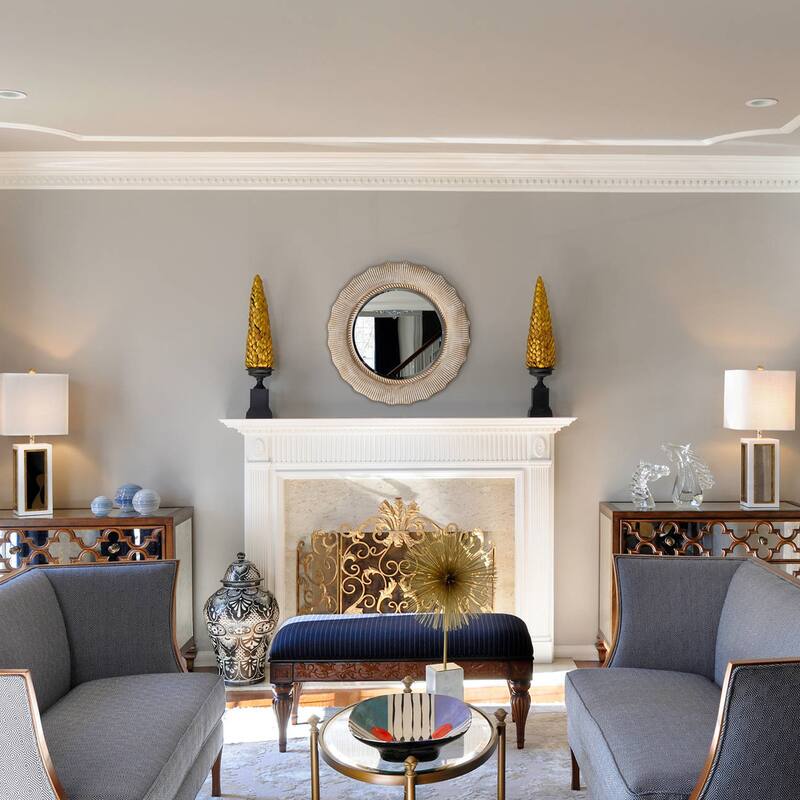 30" Bohemian Beige Round Wooden Decorative Bathroom Vanity Wall Mirror