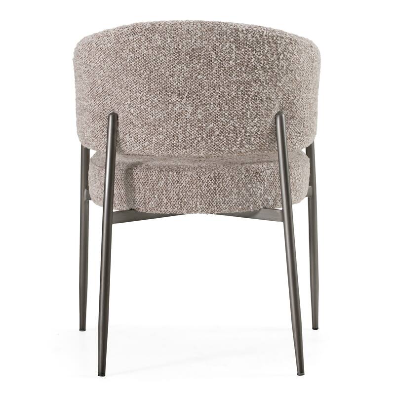Modrest Thomas Modern Grey Fabric & Pewter Dining Chair