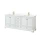 Option White / White Cultured Marble Top / Brushed Gold