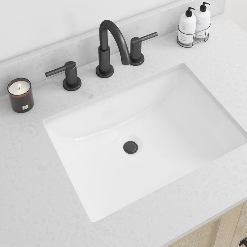 CRAFT + MAIN QZ37228R 37" Quartz Vanity Top with Backsplash and