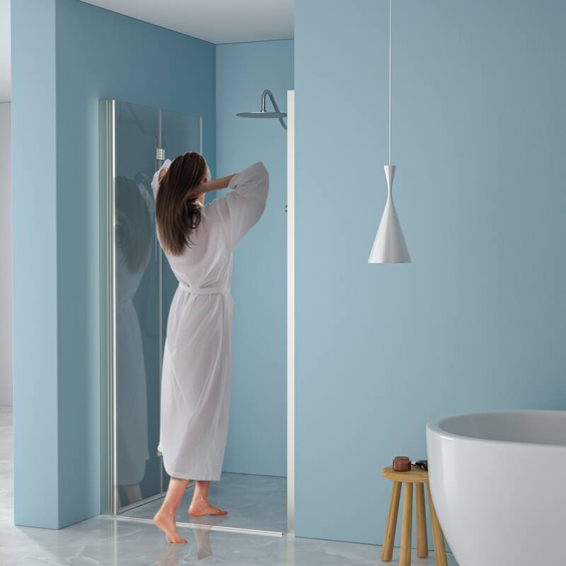 Bi-Fold Frameless Shower Door with Tempered Glass