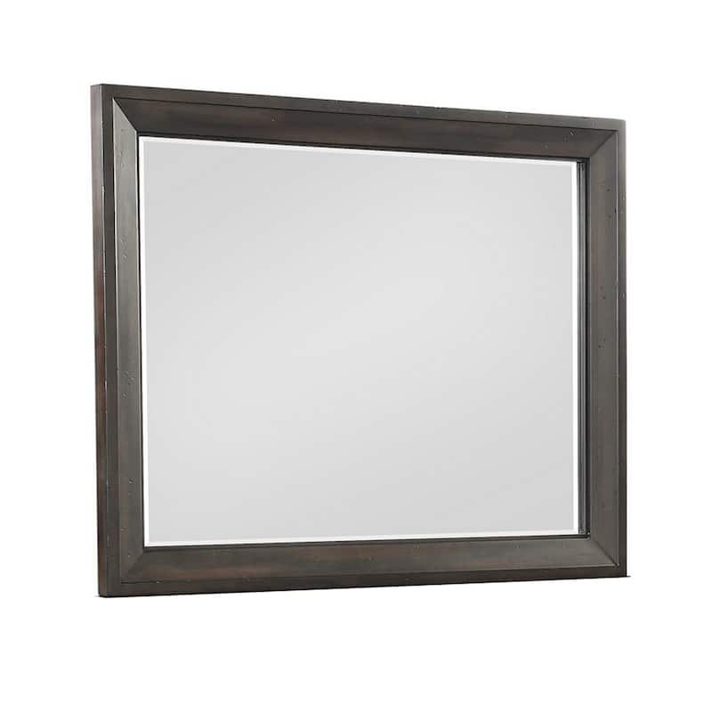 Laji 39 x 50 Dresser Mirror, Modern Style, Rich Walnut Brown Wood