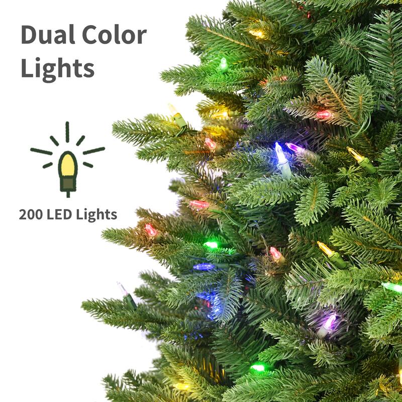 Puleo International 4.5' Pre-Lit Artificial Noble Fir Tree with 200 Dual-Color LED Lights