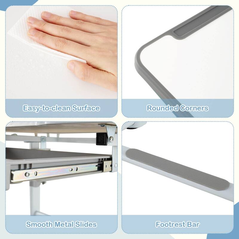 Costway Kid’s Study Desk & Chair Set with Tilt Desktop, Pen Holder & - See Details