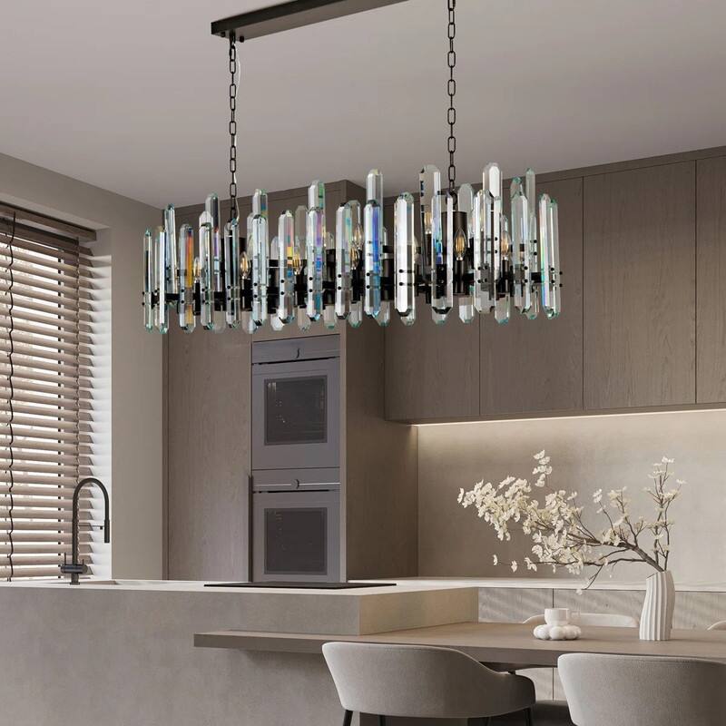 KAYLA 54in Modern Luxury Crystal Chandelier Lighting - LED Ceiling Light Fixture