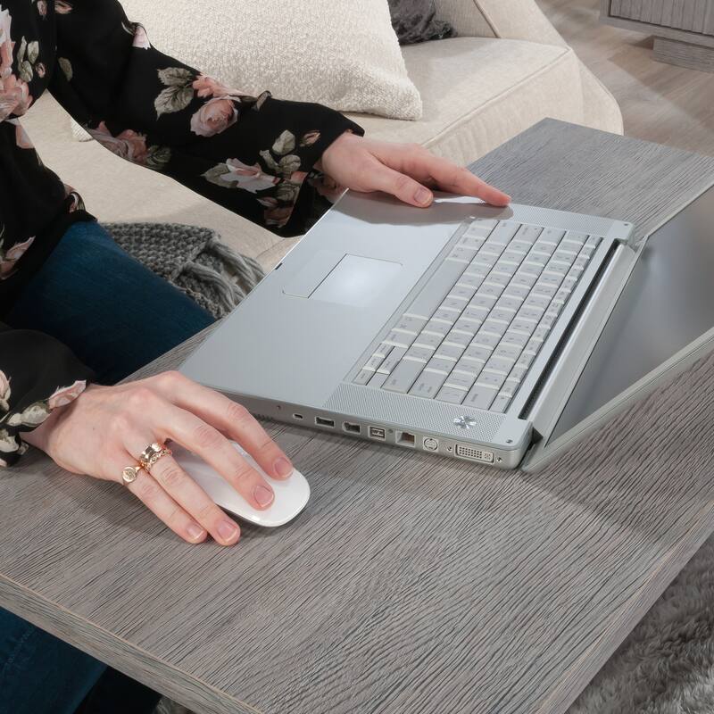 Wood Lift-Top Coffee Table with Concealed Storage, Brown - 31.18" L x 31.18" W x 17.24" H