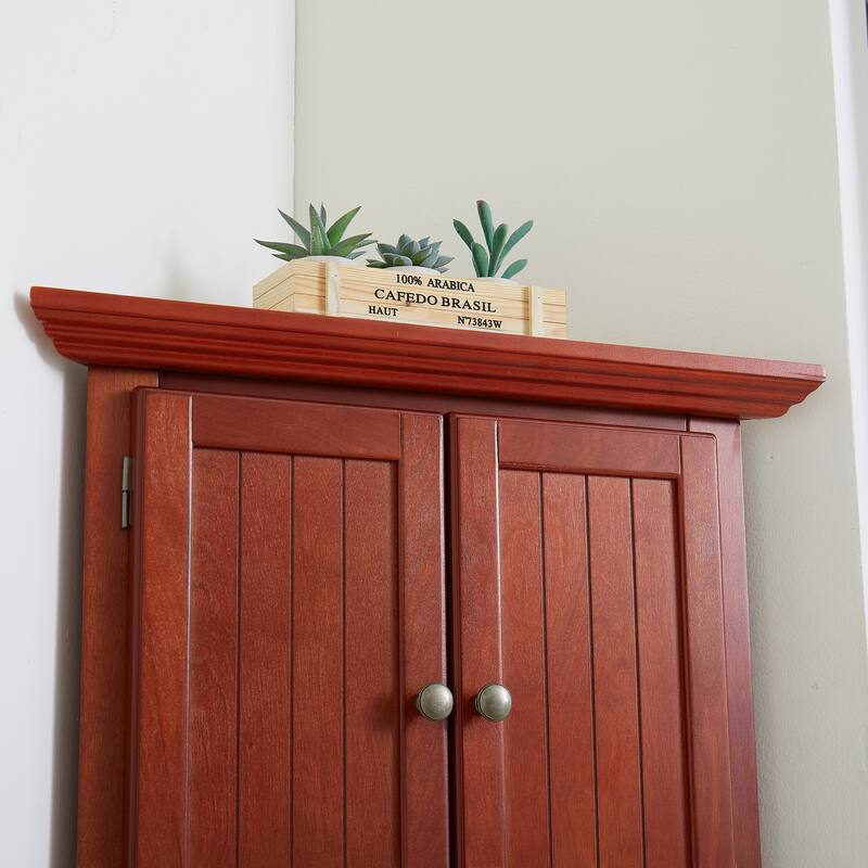 4-Tier 72" Corner Kitchen Pantry Storage Cabinet with 8 Doors Tall Storage Cabinet, Corner Cabinet and Shelves