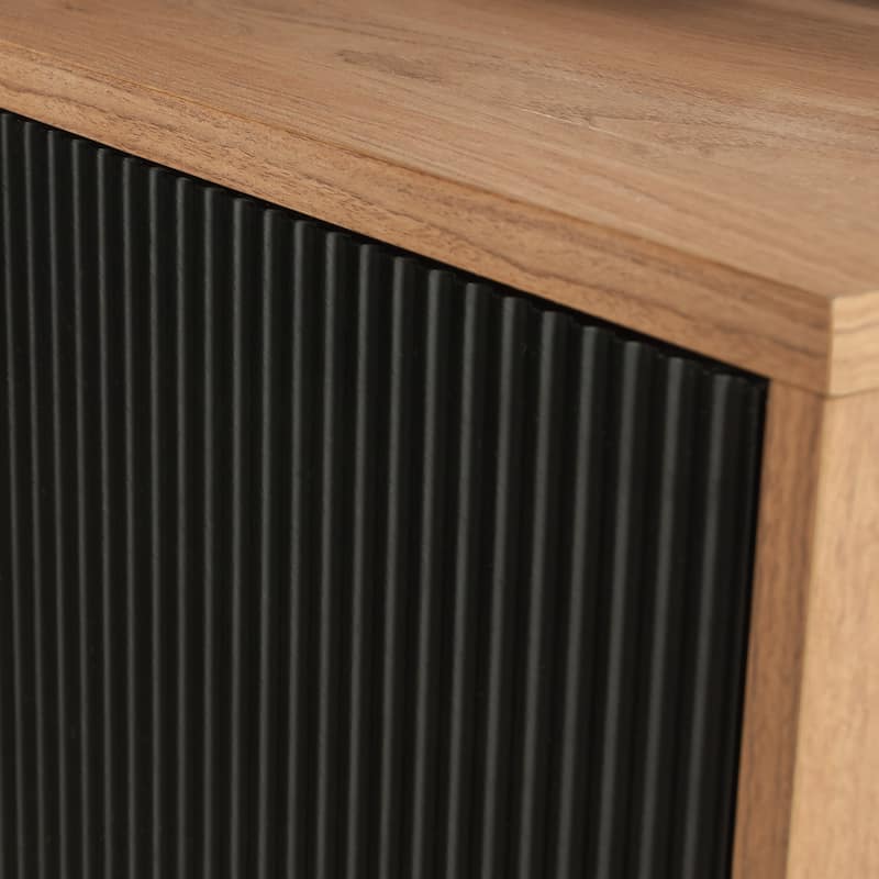 Wood Credenza for TVs up to 70" with Doors, Brown - 55.91" W x 15.67" D x 20.87" H