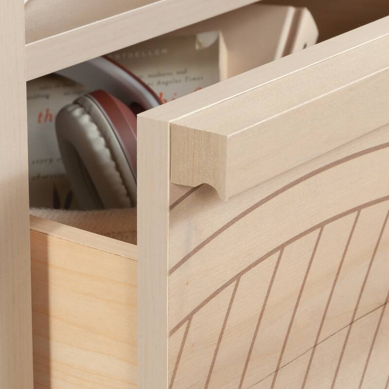 Wood Mid-Century Modern Nightstand with 1 Drawer and Open Shelf, Brown