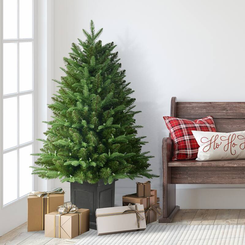 Puleo International 40" Pre-Lit Fraser Fir Potted Tree with 100 Warm White LED Lights