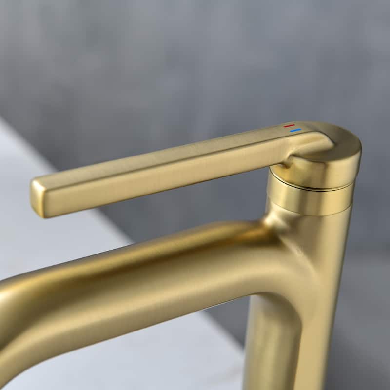 12 in.H Modern Matte Black/ Brushed Gold Single Handle Bathroom Faucet includes Hardware