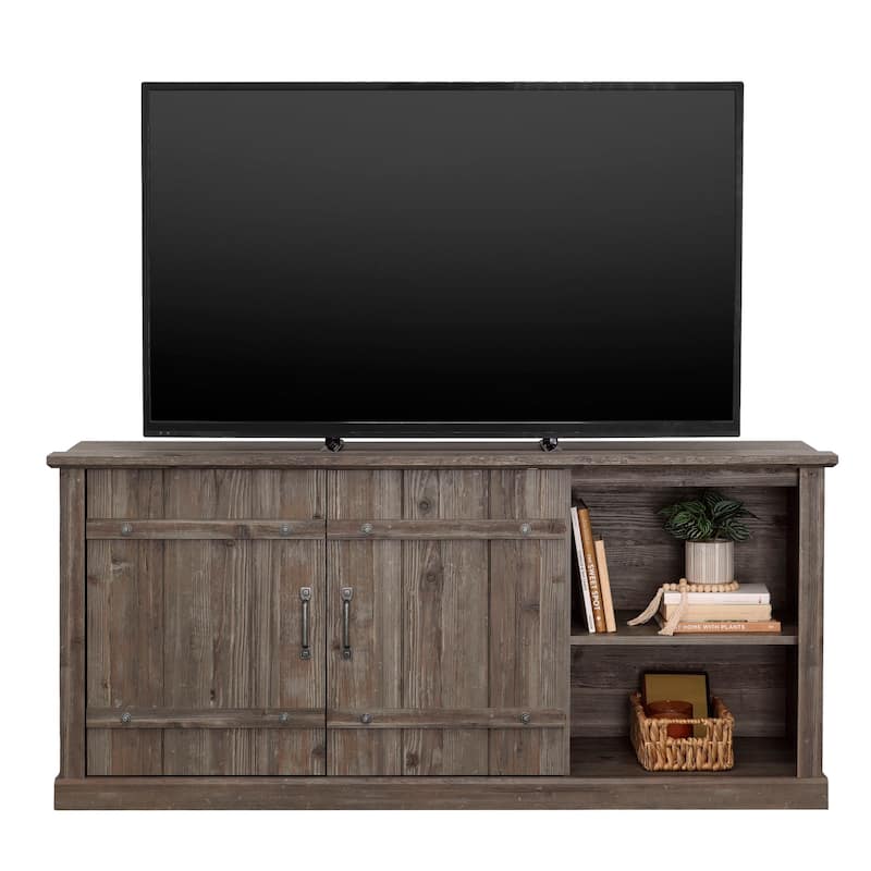Wood Credenza for TVs up to 70" with Hidden Storage - 62.44" W x 16.77" D x 28.54" H