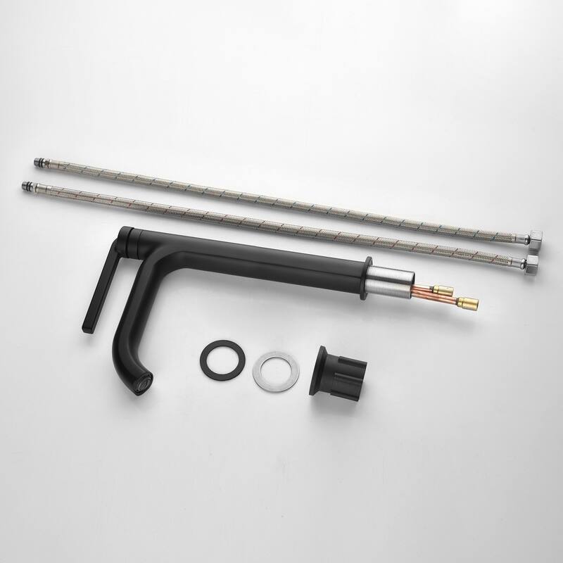 12 in.H Modern Matte Black/ Brushed Gold Single Handle Bathroom Faucet includes Hardware