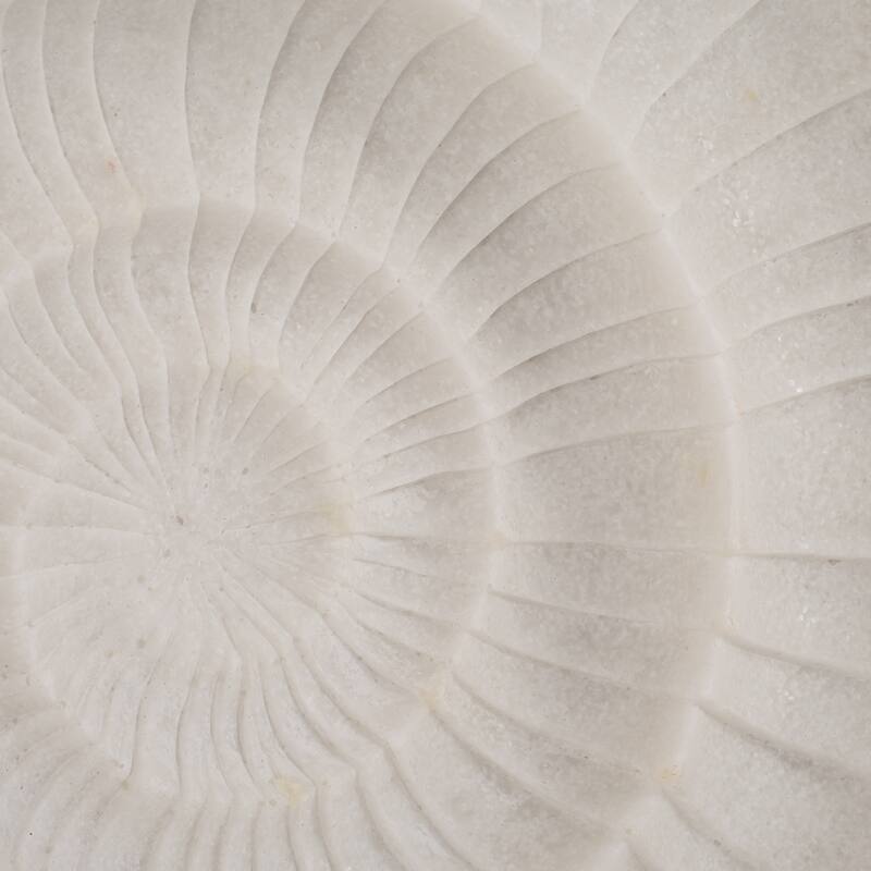 Resin Seashell Texture Decorative Bowl - White, 17 in. - 16" x 16" x 3"