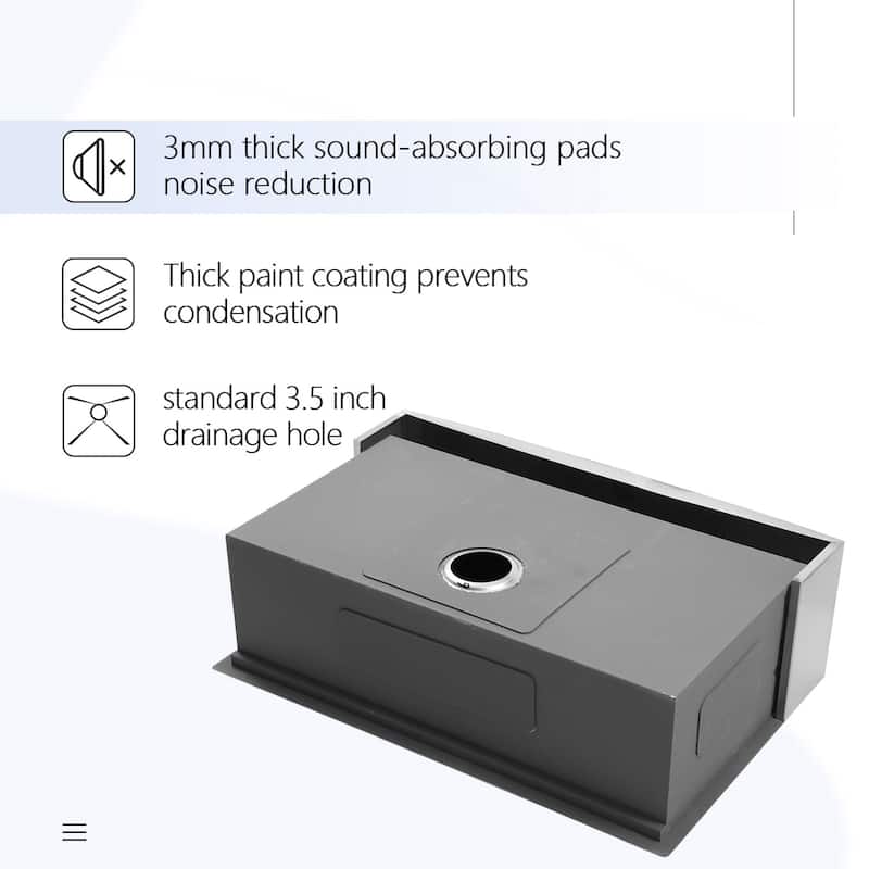 Apron-Front Stainless Steel 33 in. 16-Gauge Single Bowl Farmhouse Kitchen Sink with Workstation - 33" L x 22" W x 10" D