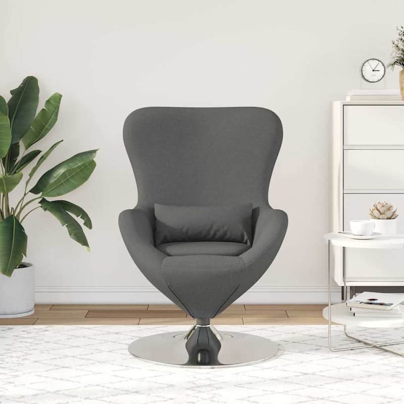 vidaXL Egg Chair Black/Dark Grey Fabric - 24.8 x 28.7 x 35.4