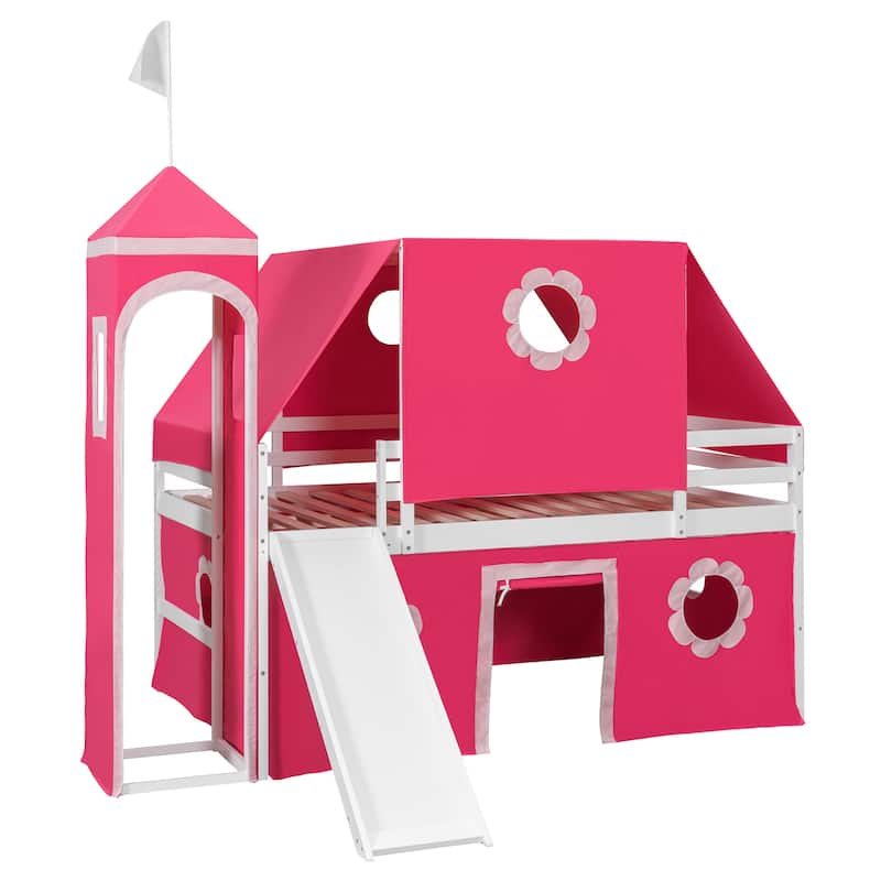 Merax Bunk Bed with Slide, Tent and Tower