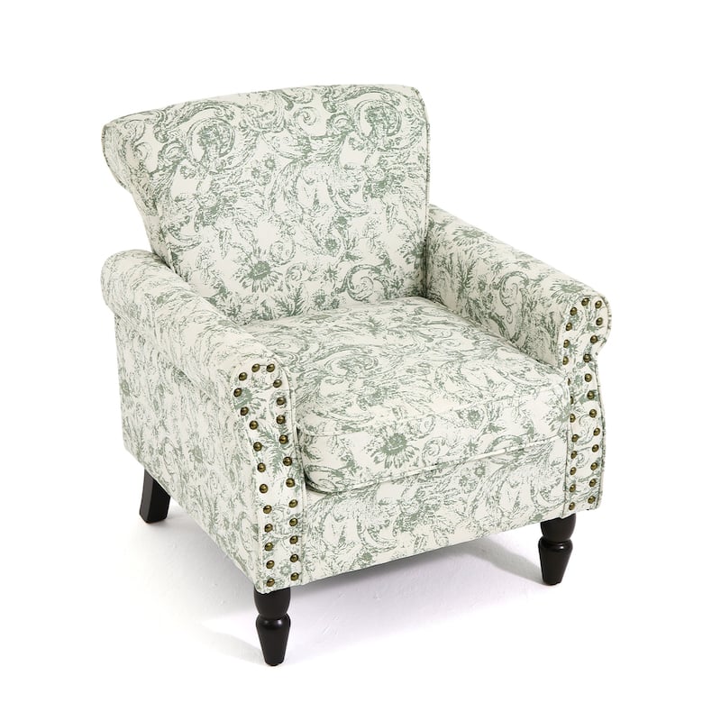 Mid-Century Modern Accent Chairs with Nailhead Trim