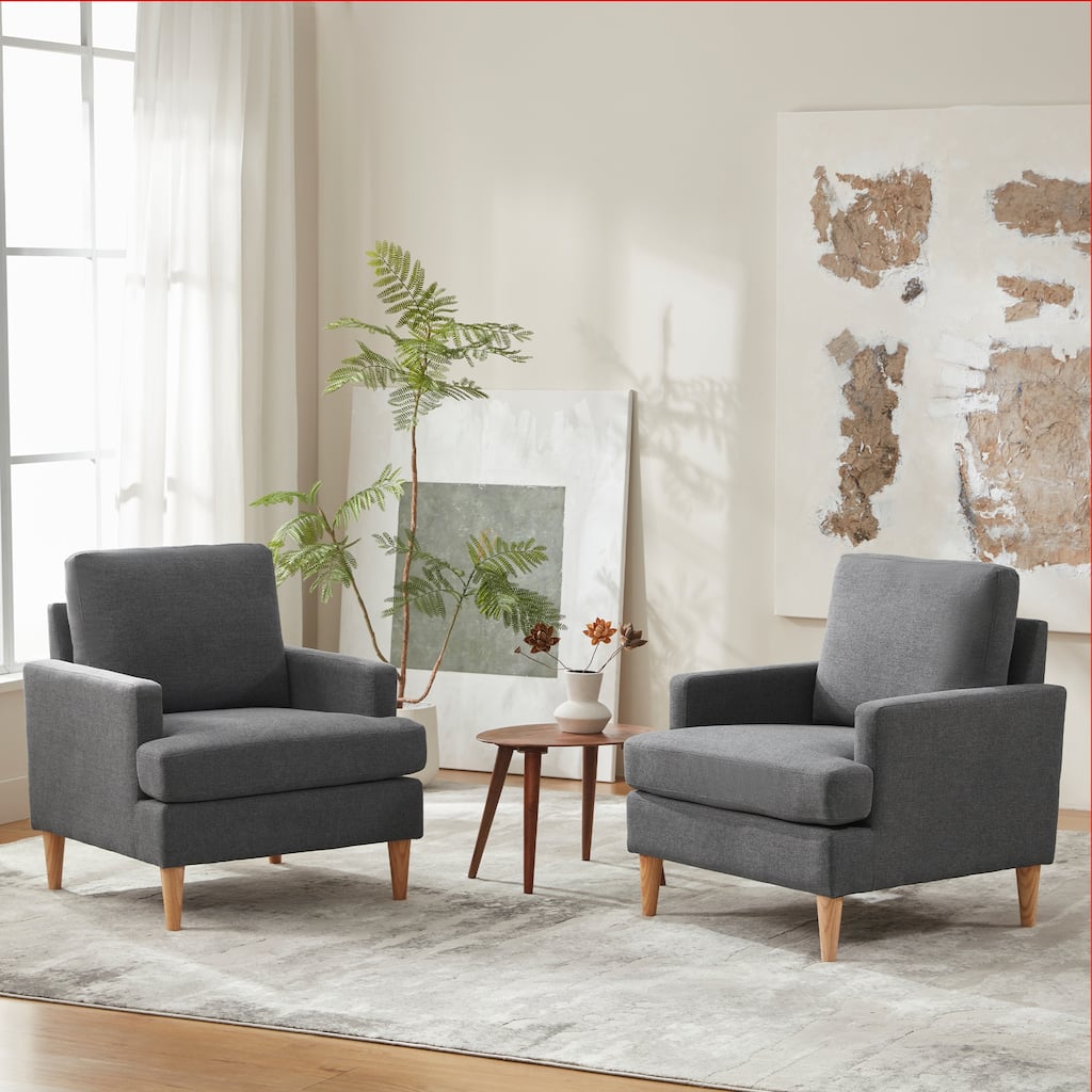 set of 2 Accent Chair/Armchair for Bedroom Living Room with Wood Legs