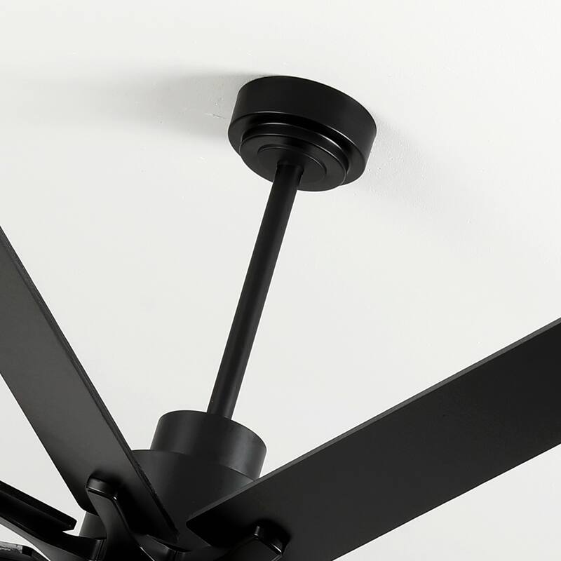 84 Inch 8 PCS Plywood Reversible Blades Ceiling Fan With Light Kit 3 Color Dimmable LED, DC 6 Speed