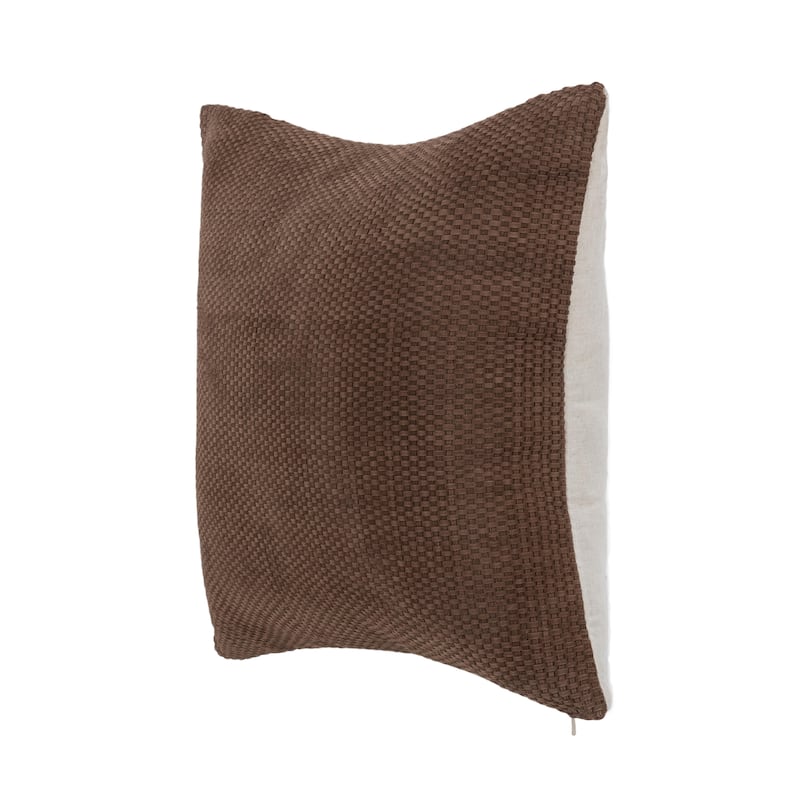 Villa by Classic Home Bassinet 18" Genuine Suede Leather Throw Pillow