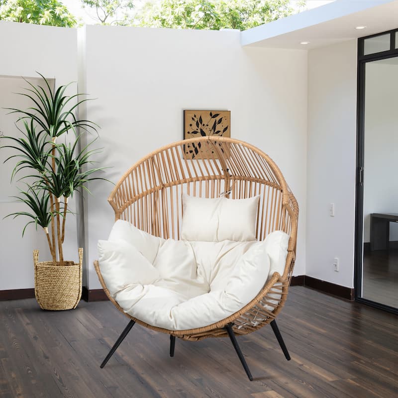 Futzca Wicker Egg Chair with Cushion