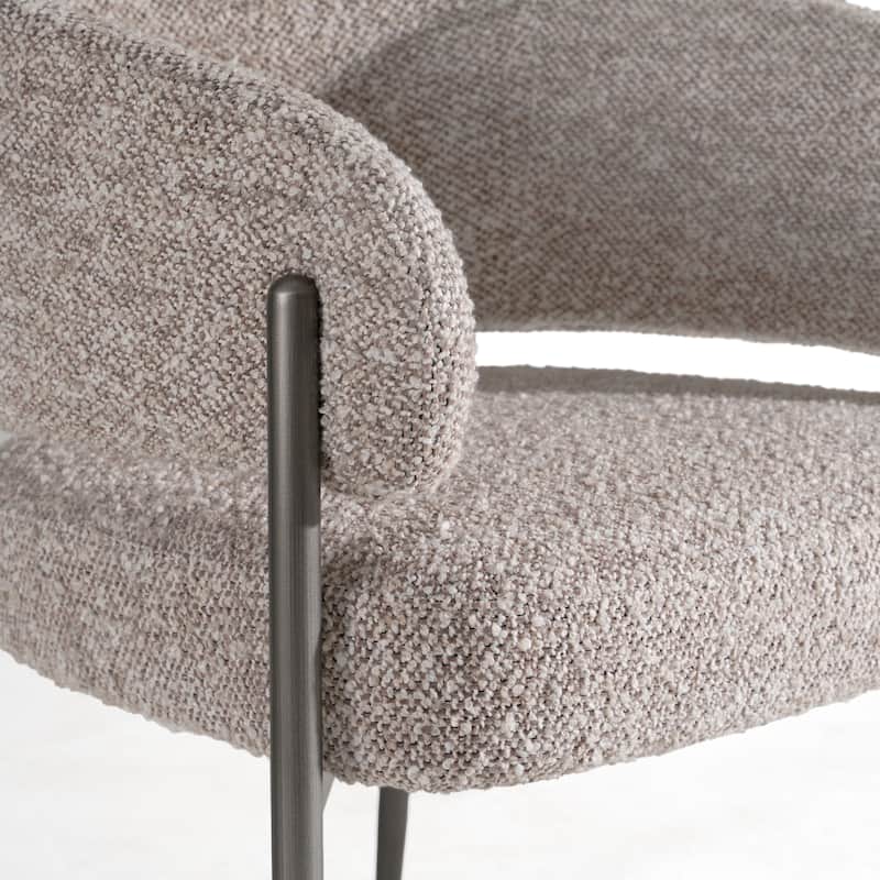 Modrest Thomas Modern Grey Fabric & Pewter Dining Chair