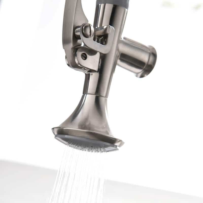 Pull Down Kitchen Sink Faucet with Sprayer Brushed Nickel