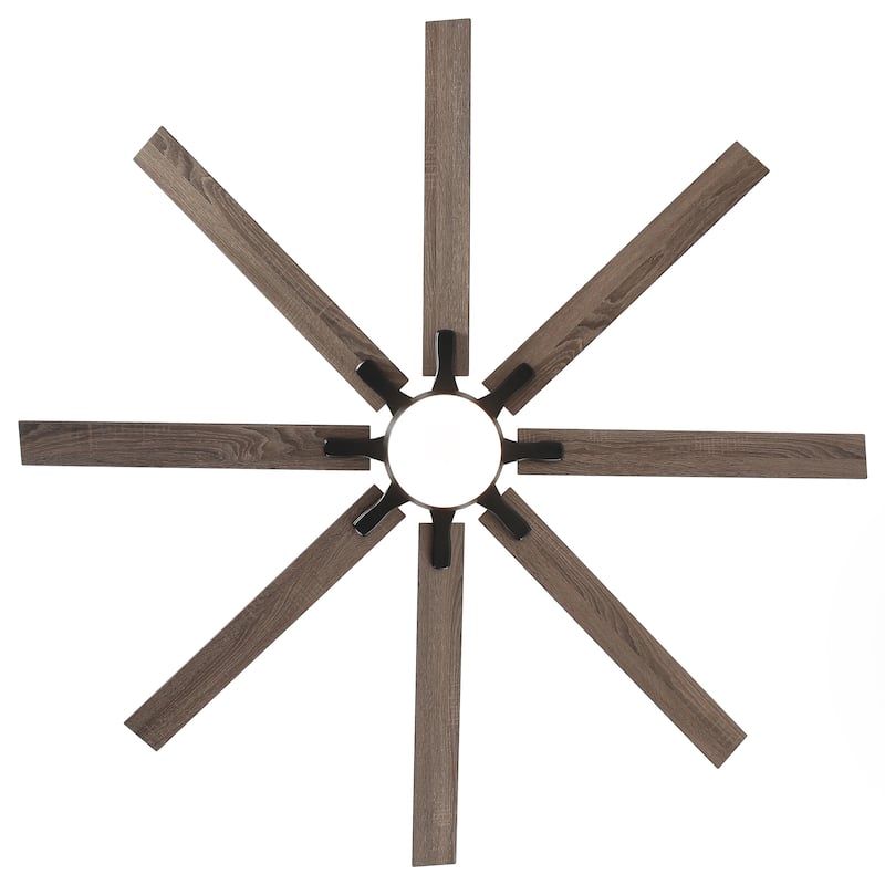 65" Farmhouse Gold Plywood Indoor Large Ceiling Fan with Light and Remote