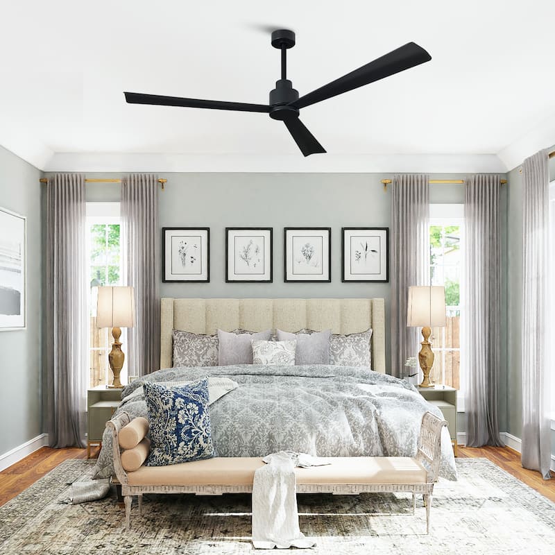 52-inch Modern Indoor Outdoor 6-Speed Reversible Ceiling Fan with Remote