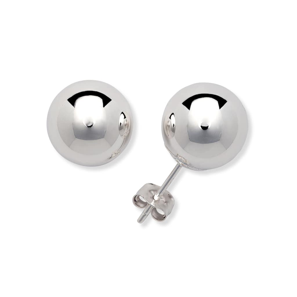 Curata 14k White Gold Polished Ball Classic Stud Earrings - 2mm-10mm