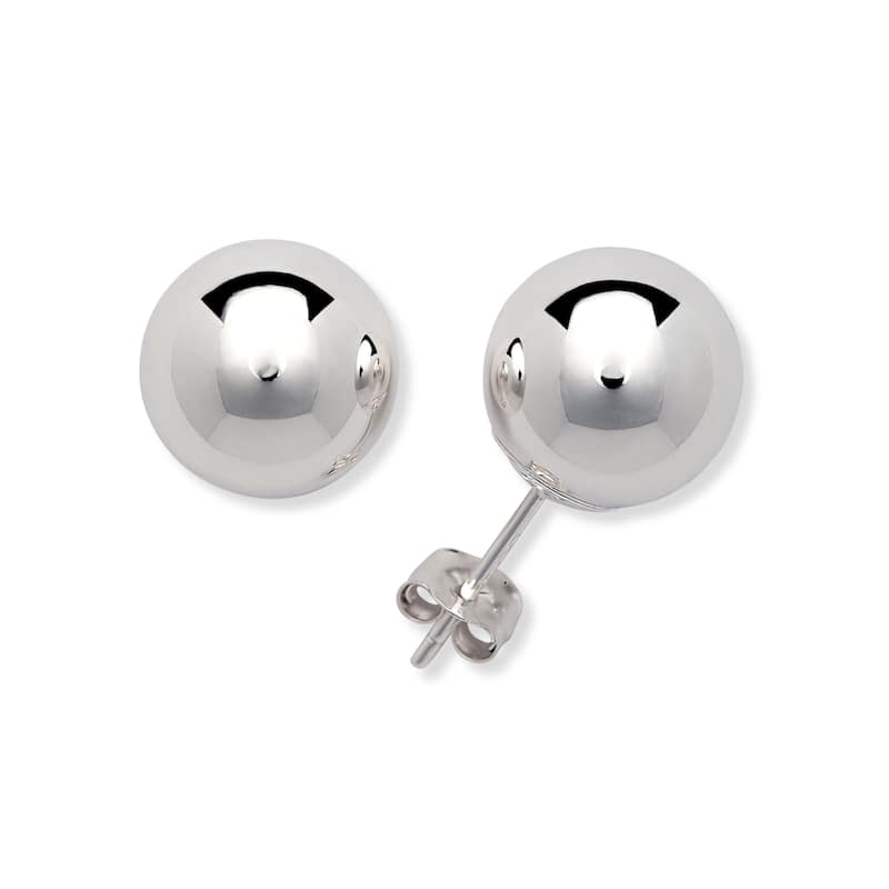 Curata 14k White Gold Polished Ball Classic Stud Earrings - 2mm-10mm
