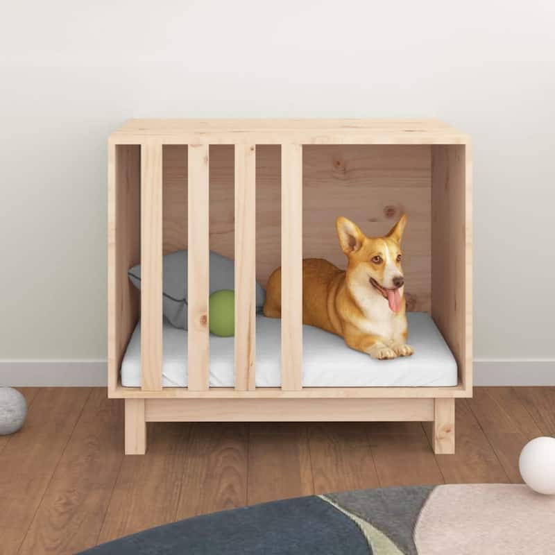 vidaXL Dog House Pine Solid pine wood (untreated) Medium Durable