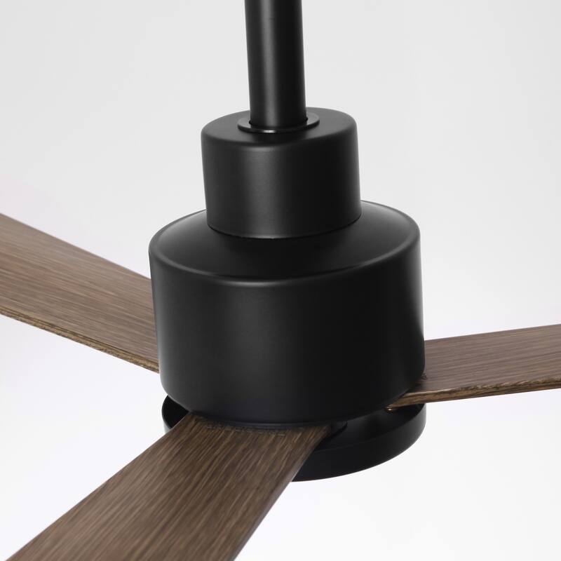 52" Matte Black Industrial Reversible DC Motor Ceiling Fan - 52" L x 52" W x 11.6" H