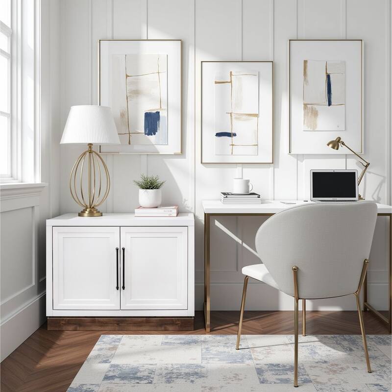 Bridgevine Home Nora Modular 2-Door Base Cabinet, No Assembly Required, Two-Tone Finish