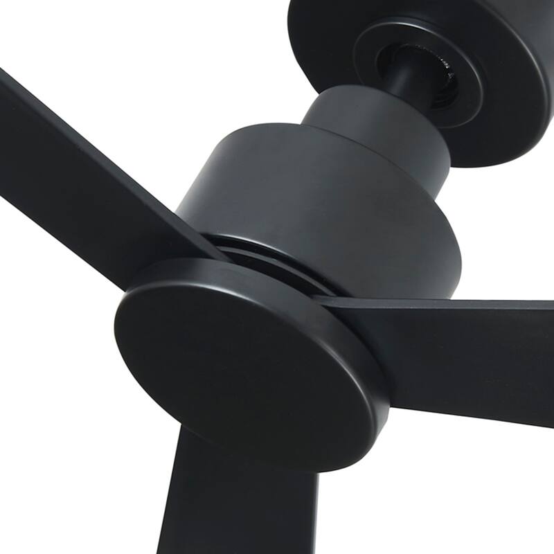 52" Matte Black Industrial Reversible DC Motor Ceiling Fan without Light