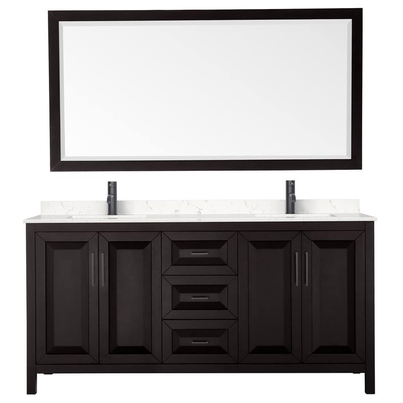 Wyndham Collection Daria 72" Free Standing Double Basin Vanity Set