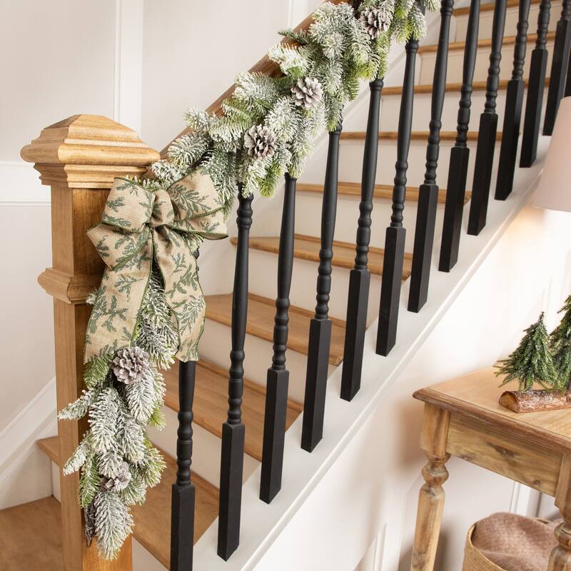 Flocked Pine and Pinecones Artificial Christmas Garland - 5.5' x 10" - Unlit