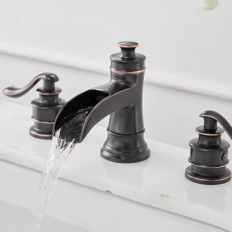 Widespread 3-hole Bathroom Faucet with Drain Assembly - Oil Rubbed Bronze