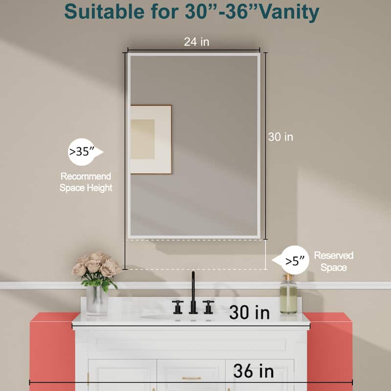 Elise Iron Medicine Cabinet with Mirror, Adjustable Shelves, Recessed or Wall Mount