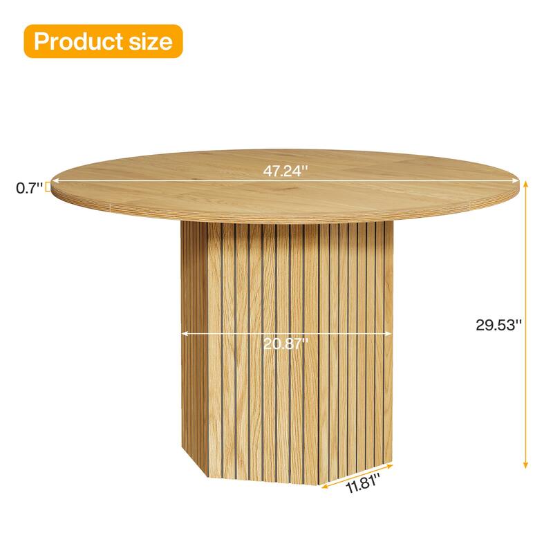 47-Inch Round Conference Table, Wood Meeting Table