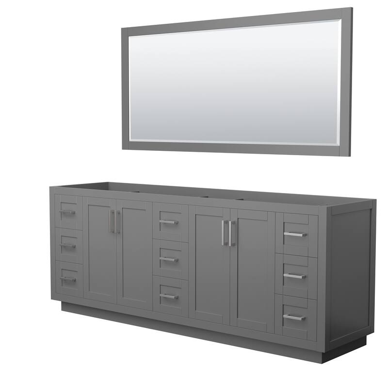 Wyndham Collection WCF2929-84D-CX-M70 Miranda 84" Double Free Standing - Dark Gray / Brushed Nickel Hardware