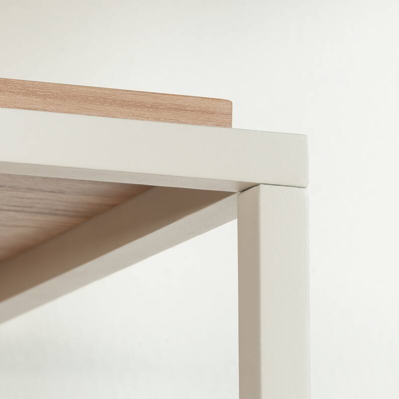 Wood Bookcase with Doors, Brown - 32.99" W x 17.13" D x 75.98" H