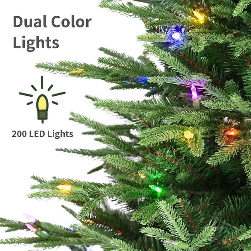 Puleo International 4.5' Pre-Lit Artificial Fraser Fir Tree with 200 Dual-Color LED Lights