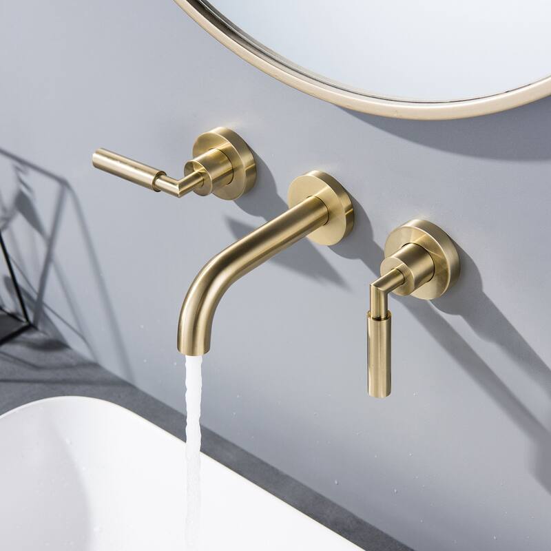 Double Handle Into the Wall Bathroom Faucet