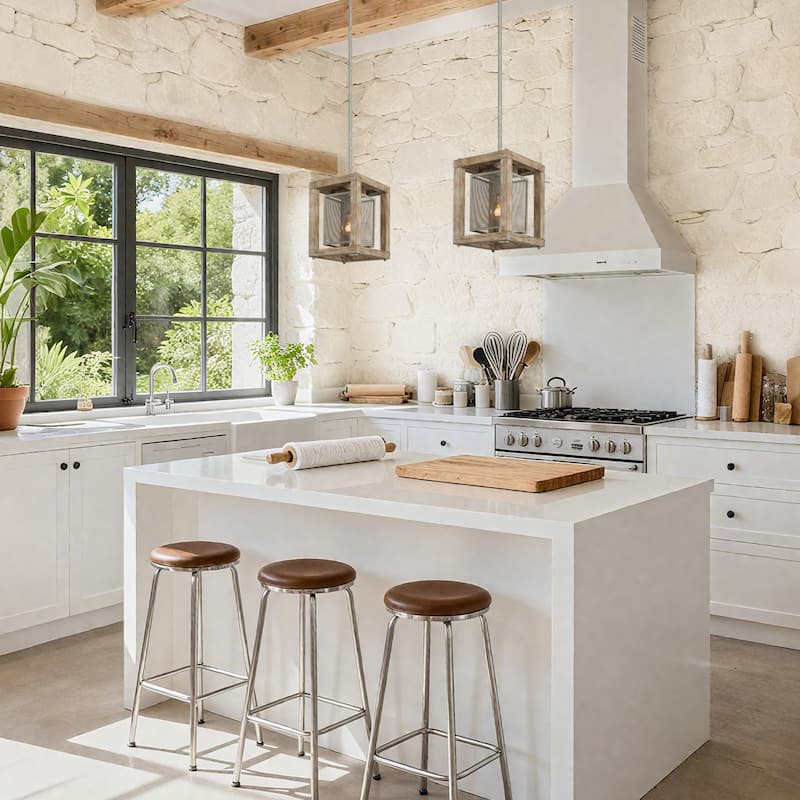 Farmhouse 1-Light Wood Cage Pendant Lights for Kitchen Island - D7.9" x H10.6"